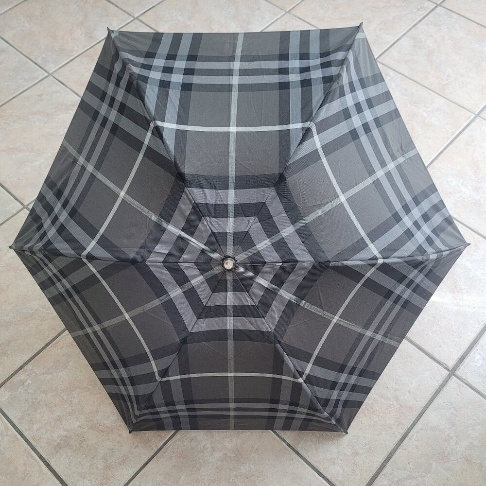 Burberry Compact Gray Plaid Umbrella (unisex)